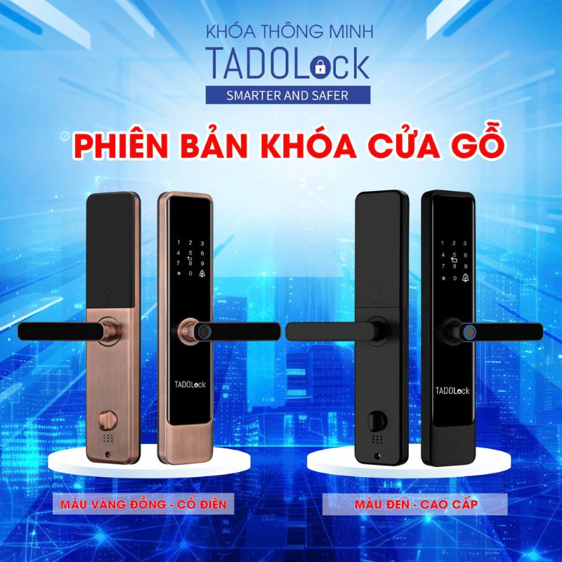 KHÓA THÔNG MINH Cửa gỗ (Vàng hồng cổ điển)
